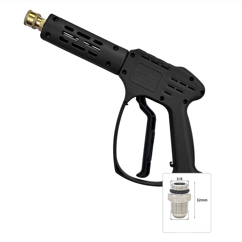 Κεφαλή πιστόλι υψηλής πίεσης για πλύσιμο αυτοκινήτων – σώμα από πλαστικό; σύνδεση από χαλκό; ακροφύσιο από κράμα; λαβή τύπου δαχτύλου; τύπος ψεκασμού: φυσητή/ροή νερού