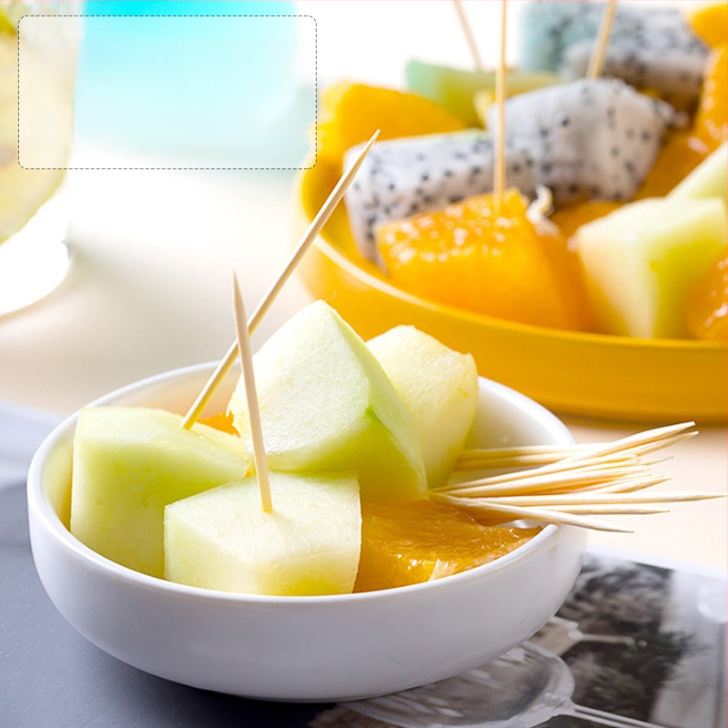 Bambuko dantų krapštukai, vienkartiniai, dvigubomis galvutėmis – dėžutėje, nešiojami