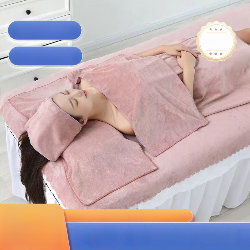 Set ručnika za kozmetički salon za njegu kože: turbanski ručnik, apsorpcijski ručnik za kupanje, ručnik za kupanje s otvorom, posteljni ručnik, moguć logotip po narudžbi