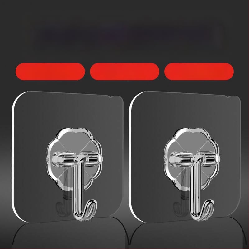 Plastični zidni vješak s višerednim kukicama za kuhinju, bez bušenja, bez tragova instalacije