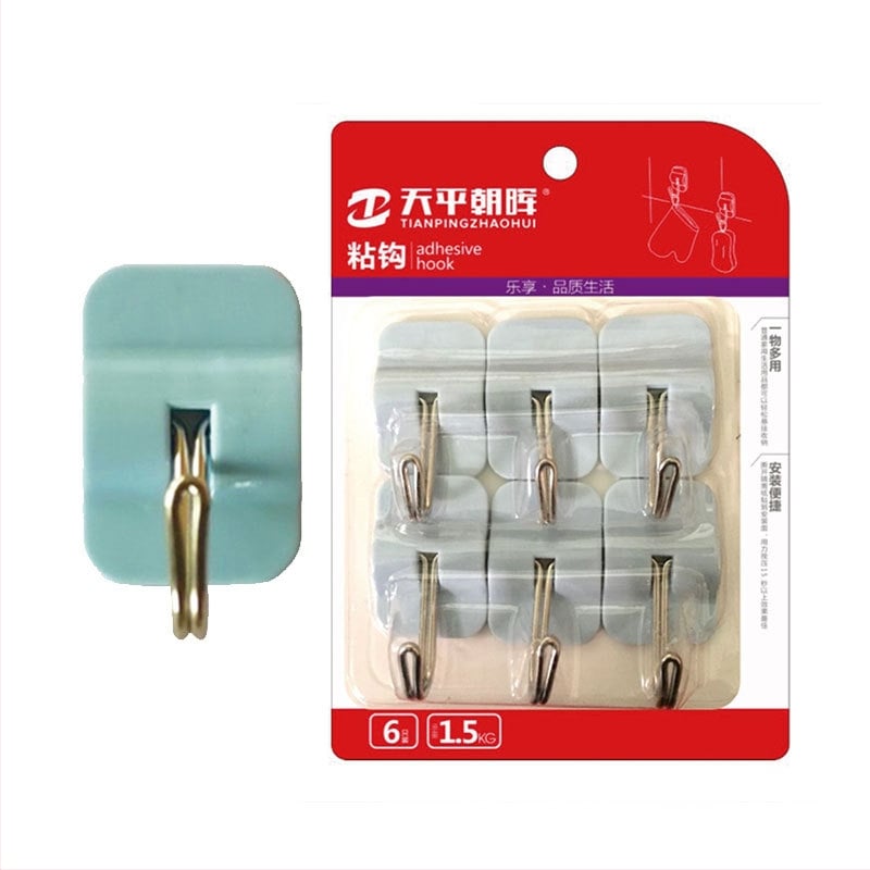 Plastični zidni vješak s višerednim kukicama za kuhinju, bez bušenja, bez tragova instalacije