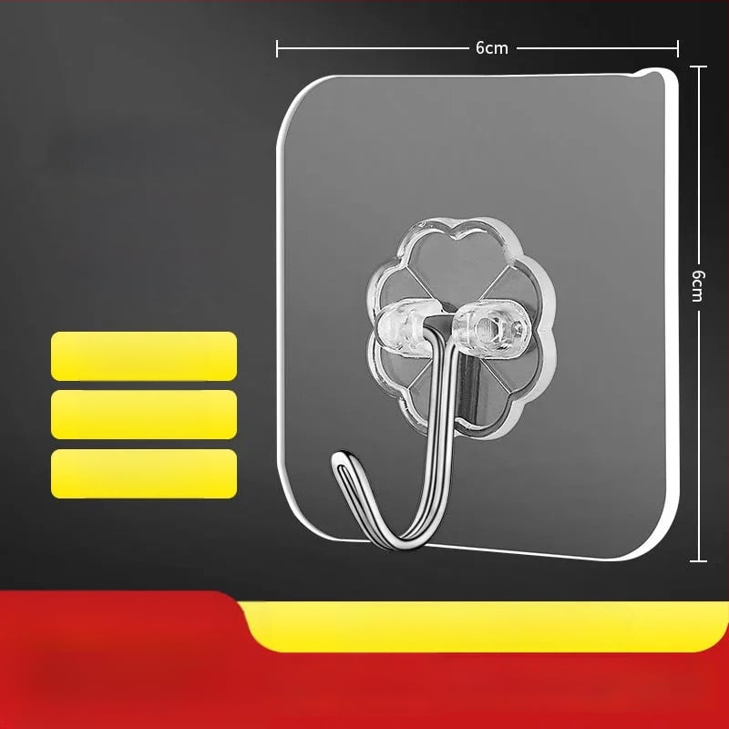 Plastični zidni vješak s višerednim kukicama za kuhinju, bez bušenja, bez tragova instalacije