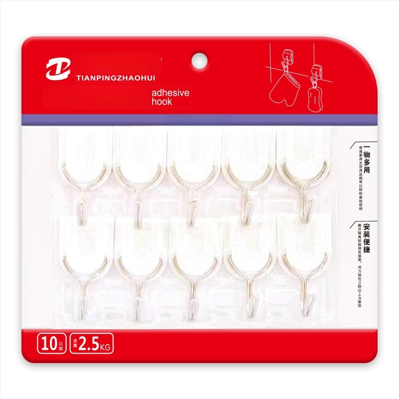 Plastični zidni vješak s višerednim kukicama za kuhinju, bez bušenja, bez tragova instalacije