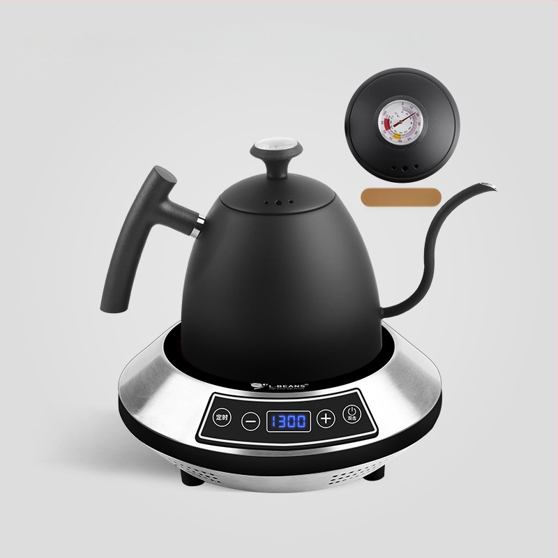 Κανάκι καφέ με μακρύ στόμιο για χειροκίνητο παρασκευή καφέ, από ανοξείδωτο ατσάλι, ηλεκτρική θέρμανση, μάρκα l-ebans, δυνατότητα εκτύπωσης λογότυπου, λανσαρίστηκε το 2024