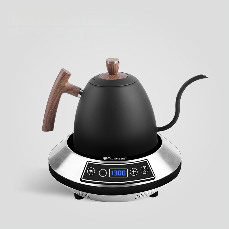 Κανάκι καφέ με μακρύ στόμιο για χειροκίνητο παρασκευή καφέ, από ανοξείδωτο ατσάλι, ηλεκτρική θέρμανση, μάρκα l-ebans, δυνατότητα εκτύπωσης λογότυπου, λανσαρίστηκε το 2024