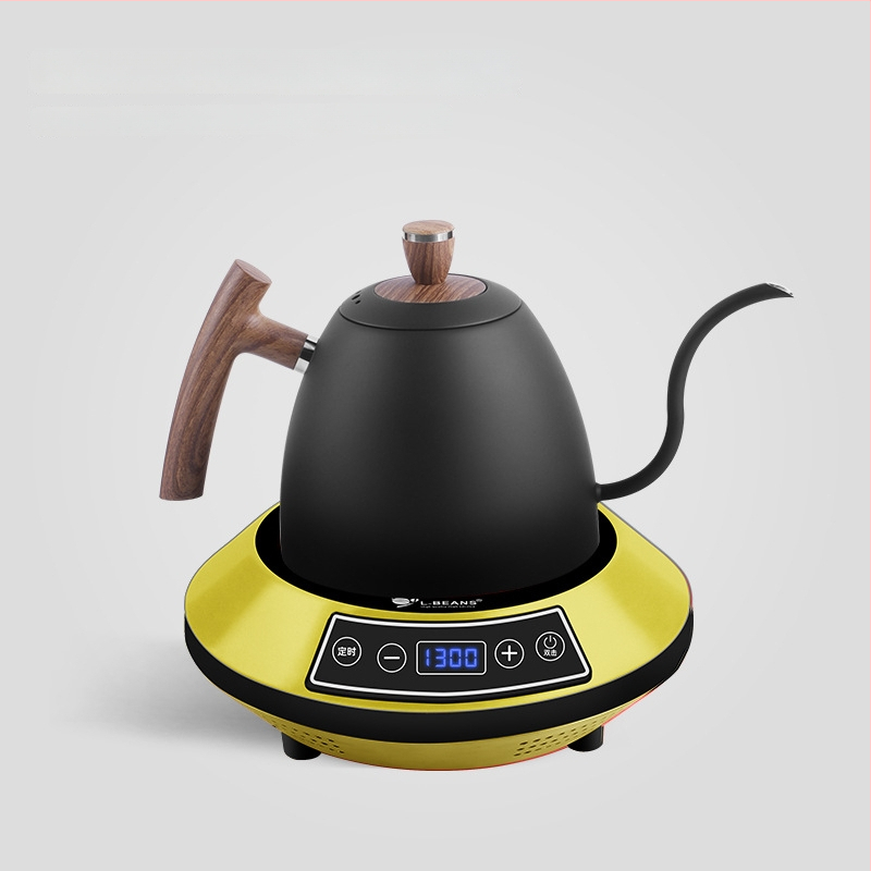 Κανάκι καφέ με μακρύ στόμιο για χειροκίνητο παρασκευή καφέ, από ανοξείδωτο ατσάλι, ηλεκτρική θέρμανση, μάρκα l-ebans, δυνατότητα εκτύπωσης λογότυπου, λανσαρίστηκε το 2024