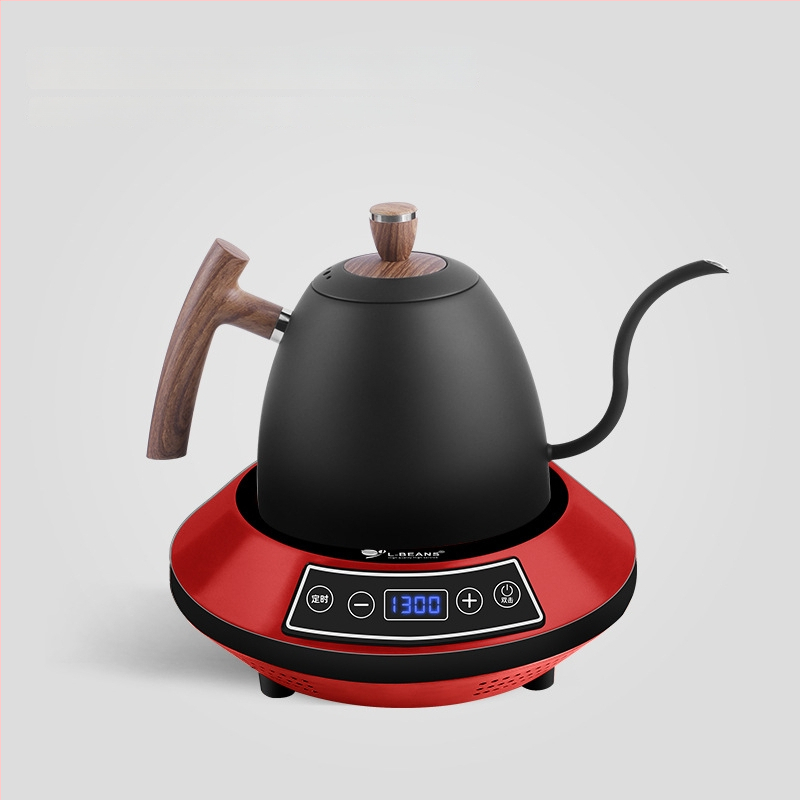 Κανάκι καφέ με μακρύ στόμιο για χειροκίνητο παρασκευή καφέ, από ανοξείδωτο ατσάλι, ηλεκτρική θέρμανση, μάρκα l-ebans, δυνατότητα εκτύπωσης λογότυπου, λανσαρίστηκε το 2024