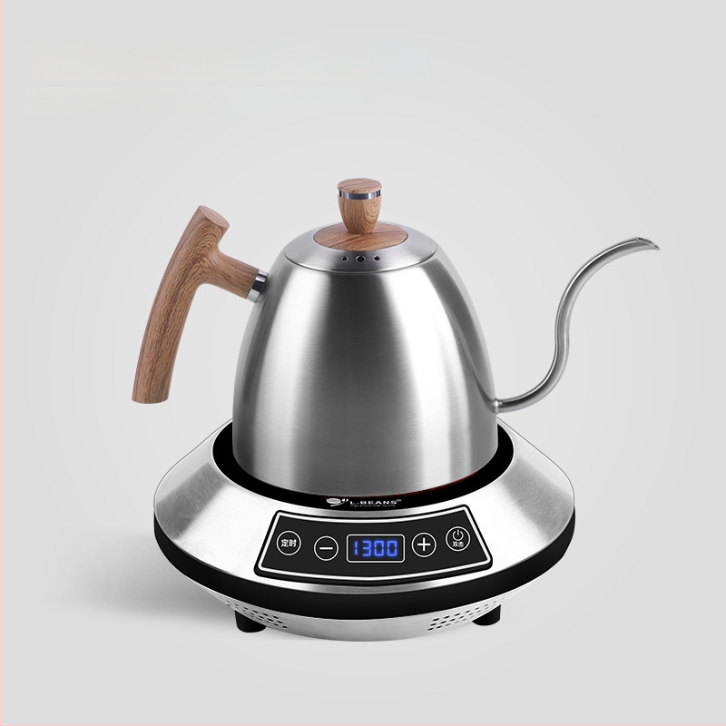 Κανάκι καφέ με μακρύ στόμιο για χειροκίνητο παρασκευή καφέ, από ανοξείδωτο ατσάλι, ηλεκτρική θέρμανση, μάρκα l-ebans, δυνατότητα εκτύπωσης λογότυπου, λανσαρίστηκε το 2024