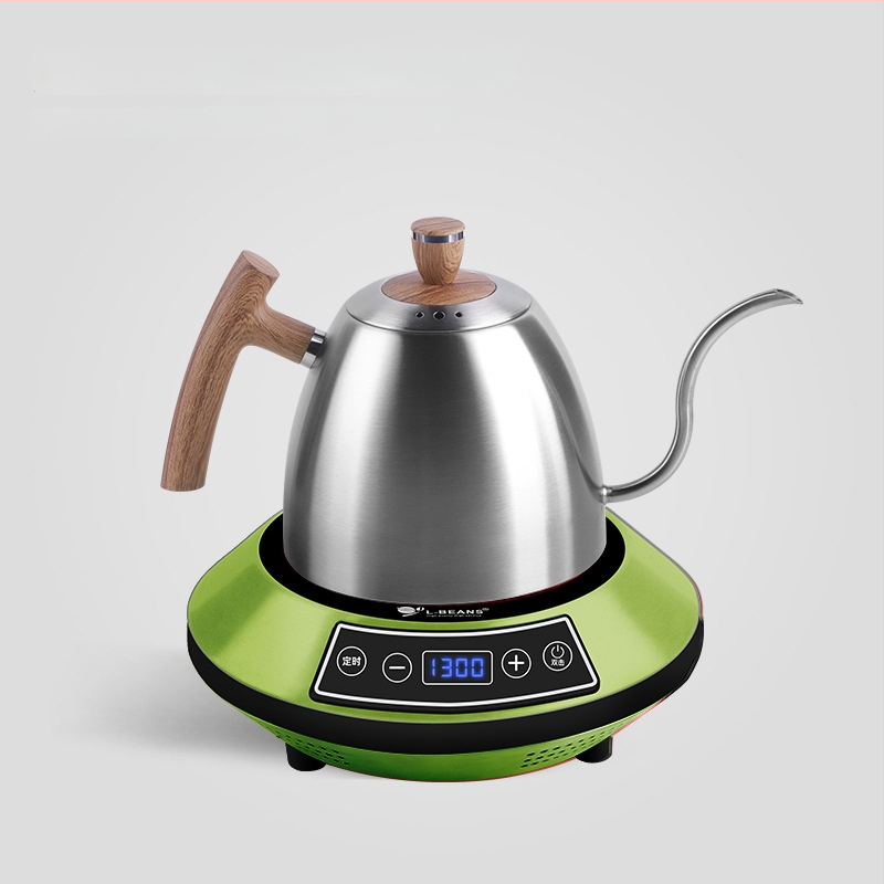 Κανάκι καφέ με μακρύ στόμιο για χειροκίνητο παρασκευή καφέ, από ανοξείδωτο ατσάλι, ηλεκτρική θέρμανση, μάρκα l-ebans, δυνατότητα εκτύπωσης λογότυπου, λανσαρίστηκε το 2024