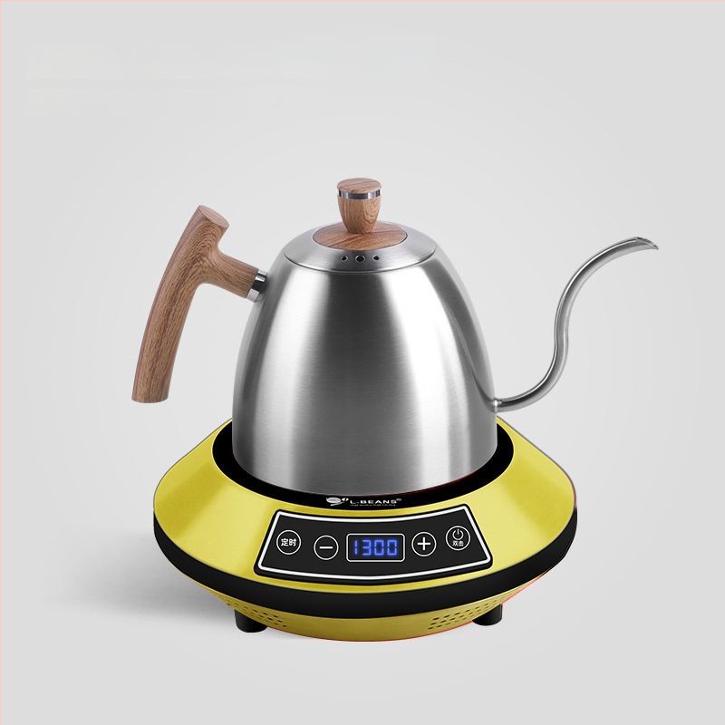 Κανάκι καφέ με μακρύ στόμιο για χειροκίνητο παρασκευή καφέ, από ανοξείδωτο ατσάλι, ηλεκτρική θέρμανση, μάρκα l-ebans, δυνατότητα εκτύπωσης λογότυπου, λανσαρίστηκε το 2024