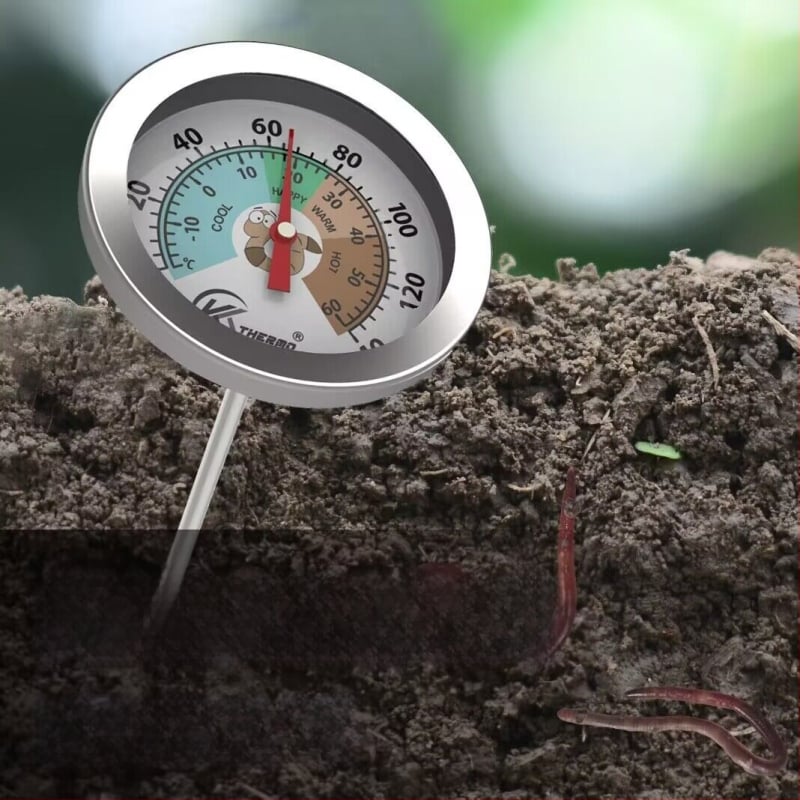 Vrtni termometar za tlo od nehrđajućeg čelika s 20 cm sondom za vanjsku sadnju i kompostiranje
