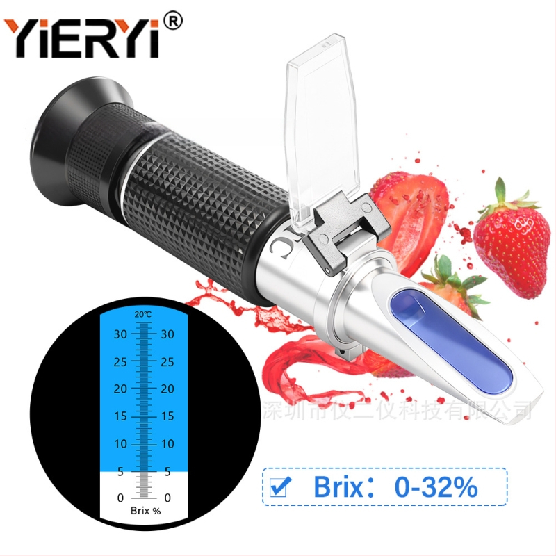 Φορητός refractometer ζάχαρης, εύρος 0–32%, μετρητής φρουκτόζης σε υγρά κοπής