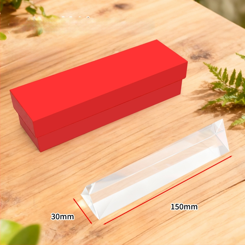 Optikai prizma fizika kísérletekhez: törés és diszperzió, K9 modell, üveg-plasztik kivitel