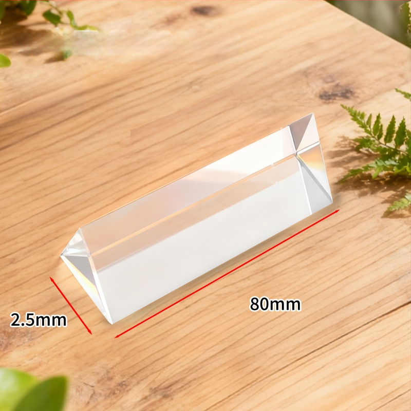 Optikai prizma fizika kísérletekhez: törés és diszperzió, K9 modell, üveg-plasztik kivitel