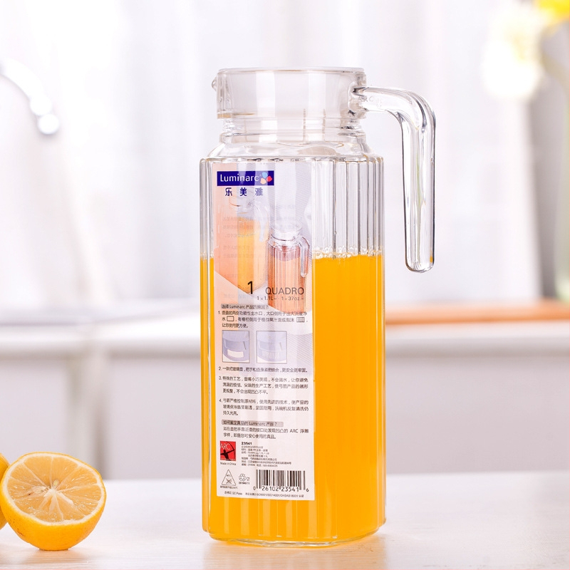 Luminarc γυάλινη κανάτα για κρύο νερό με υφή χτυπήματος – θερμοανθεκτικό γυάλινο δοχείο για χυμούς, τσάι και ποτά