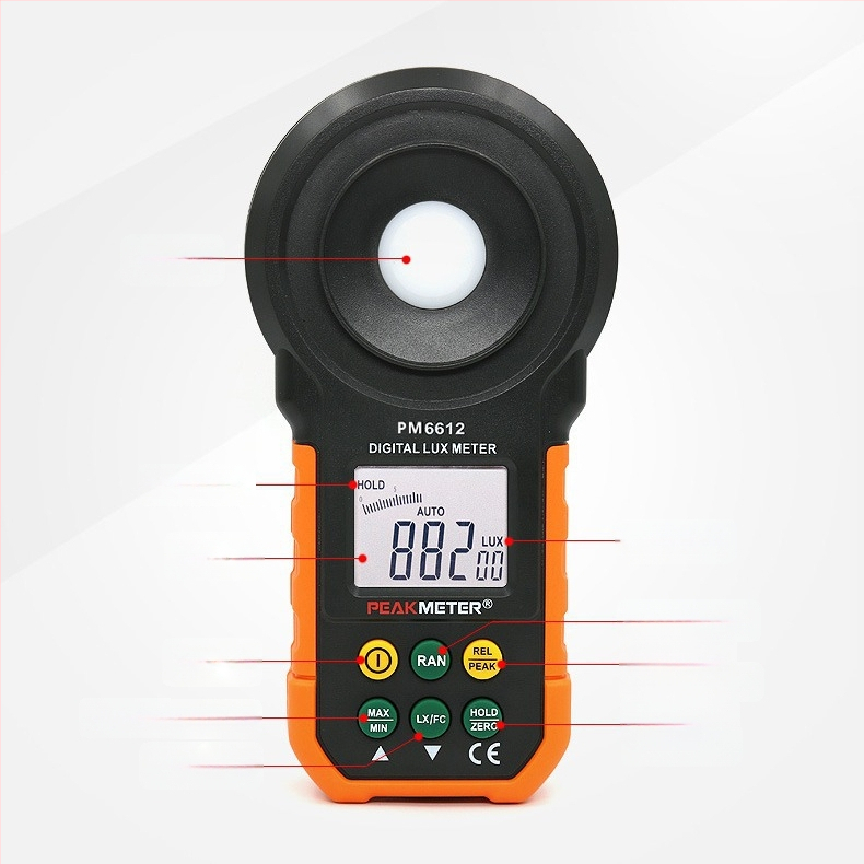 PeakMeter Huayi Digitalni luminometar PM6612 – Ručni mjerač svjetline ZX