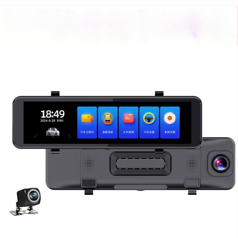 Palm 12-inčni auto-dashcam s punim zaslonom, streaming, zvjezdano noćno vidno, zaslon pri vožnji unatrag na cijelom zaslonu, cikličko snimanje, 1080p