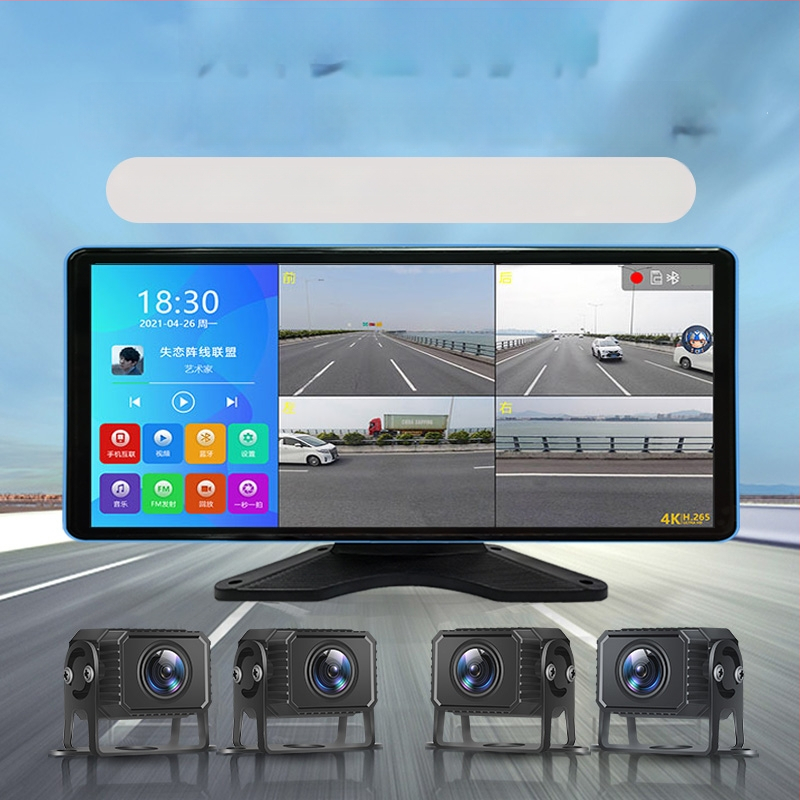 10-inčni automobilni dashcam s 360° panoramskim prikazom, četiri načina nadzora, noćni vid i integrirana slika za vožnju unatrag