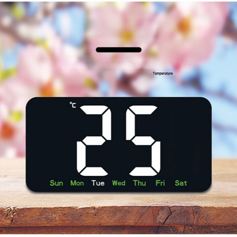 LED ψηφιακό ρολόι γραφείου με ρυθμιζόμενη φωτεινότητα, ξυπνητήρι, 24ωρη ένδειξη και ημέρα της εβδομάδας