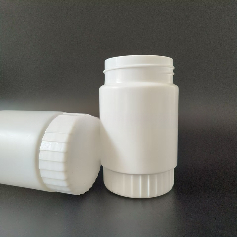 Plastikinė plačiai atidaryta buteliukui žemės ūkio chemijos pakuotei; skersmuo 34 mm; sienos storis 1 mm; apsaugos dangtelis nuo vagystės.