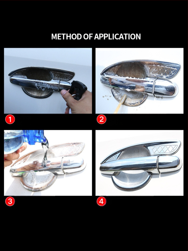 Baodi αφρός καθαρισμού χρωμίου αυτοκινήτου – παράγωντας αφαιρέσεως οξειδώσεων και αποκατάστασης χρωμίου σε λογότυπο, λαβές θυρών, χρωμιωμένες ταινίες παραθύρων και κεντρική μάσκα χρωμίου | Μοντέλο S231 | Υλικό: Υγρό | Κύρια συστατικά: παράγων καθαρισμού χρ