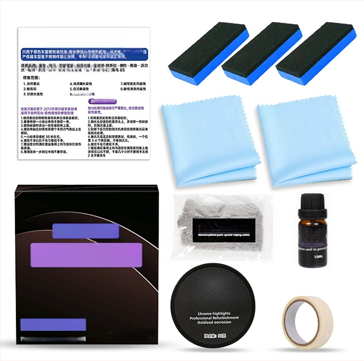 Σετ επανόρθωσης χρωμιωμένων λωρίδων παραθύρων αυτοκινήτου – Quick cat, abrasive + sealant, διάρκεια ζωής 3 χρόνια, κωδικός προϊόντος Chrome refurbishing agent kit, καθαριστικό αφρού αυτοκινήτου