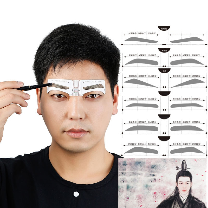 Σετ αυτοκόλλητων φρυδιών Han Zi-Lei για άνδρες – 12 σχήματα φρυδιών για αρχάριους