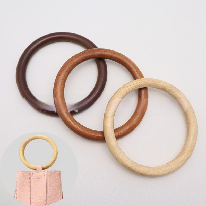 Πλεγμένη τσάντα με ξύλινο χερούλι σε σχήμα δαχτυλιδιού, δρύιμο υλικό, μονόχρωμη, λειτουργία μείωσης βάρους – αξεσουάρ αποσκευών