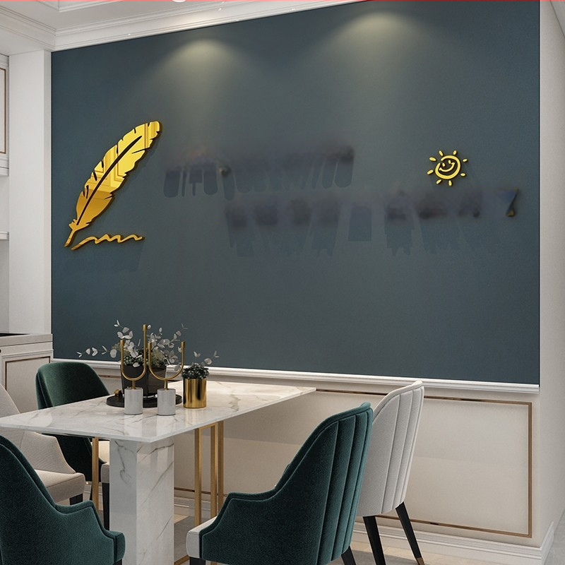 3D τοίχος αυτοκόλλητο-πίνακας για εστιατόριο - γεωμετρική αφαίρεση, αδιάβροχο, υλικό: πλαστικό, μοντέρνο μινιμαλιστικό στυλ