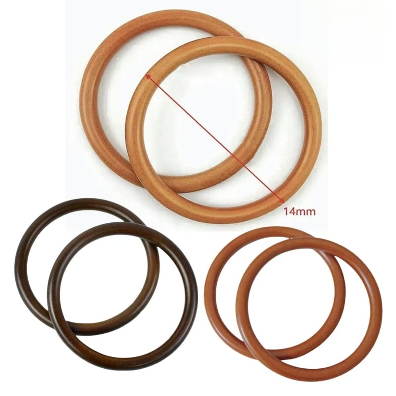 Ξύλινο χερούλι δαχτυλιδιού για τσάντες - αξεσουάρ, μονοχρωμία, ξύλο, αδιάβροχο, υπερ-ελαφρύ, στυλ Άνοιξη 2024