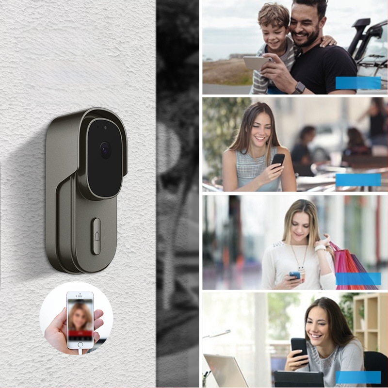 Sonerie video fără fir pentru ușă, cu intercom și schimbare a vocii, monitorizare prin Wi-Fi, consum redus de energie, pentru uz casnic