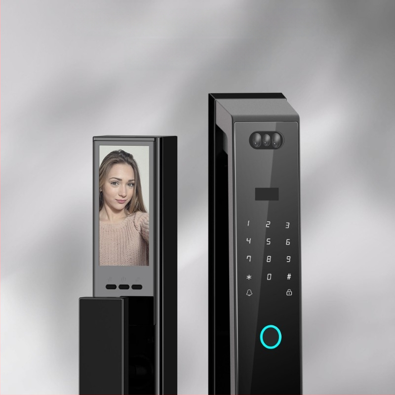 Potpuno automatska brava s otiskom prsta, brava protiv krađe za vrata, pametna brava za stan, elektronička brava s lozinkom, 3D prepoznavanje lica i interkom