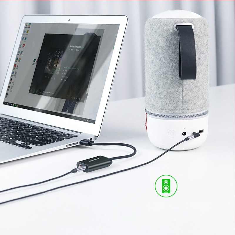 Green Alliance USB εξωτερική κάρτα ήχου για επιτραπέζιους και φορητούς υπολογιστές – μετατροπέας ήχου 2-σε-1 για ακουστικά και μικρόφωνο