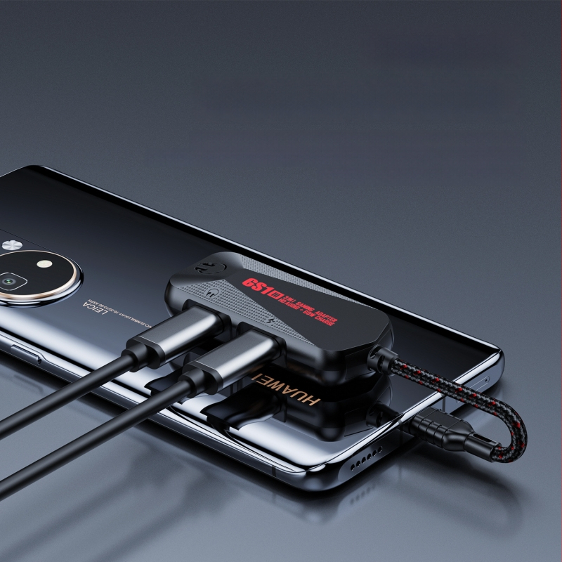 Plextone GS1 Μετατροπέας USB-C 3-σε-1 και κάρτα ήχου για παιχνίδια, 60W γρήγορη φόρτιση