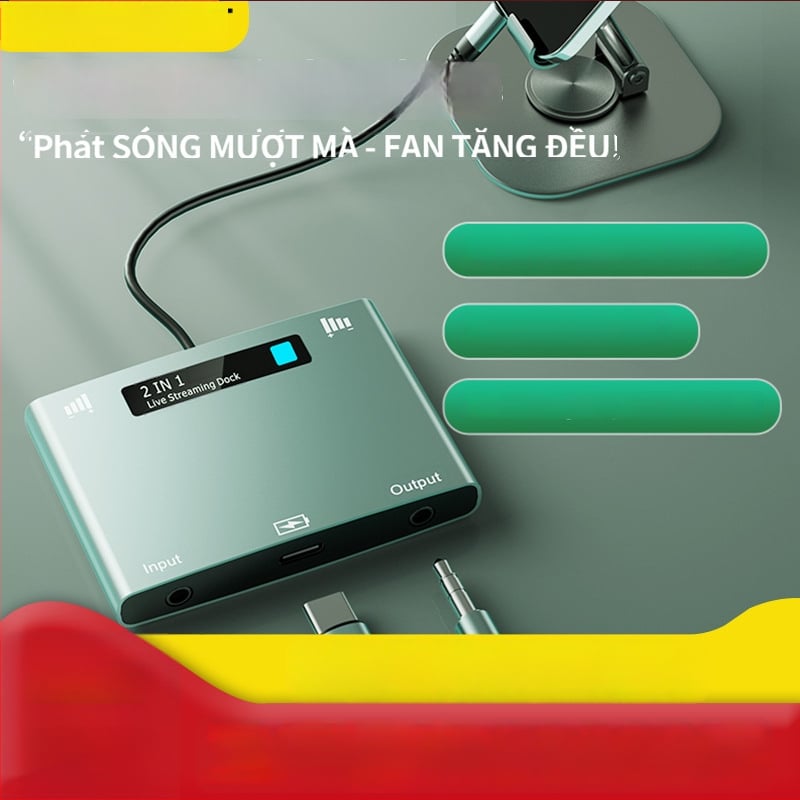 Κάρτα ήχου για ζωντανή μετάδοση, μετατροπέας 2-σε-1 στερεο, συμβατό με Apple, Huawei, Vivo, Xiaomi και Samsung κινητά (MX-108; μάρκα MX)