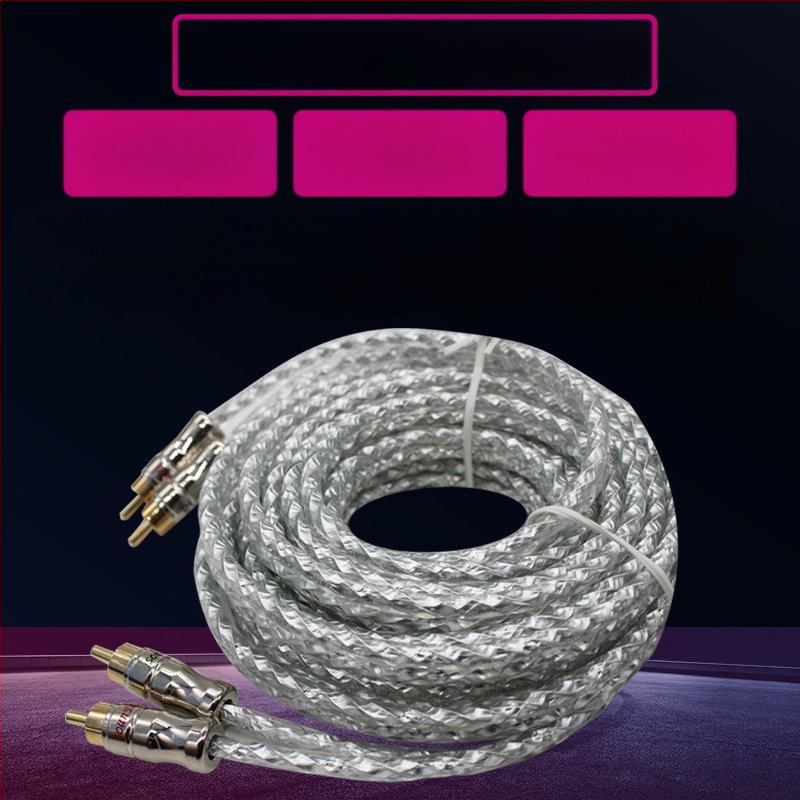 Kabel signala za autoaudio s čistim bakrenim konektorima za prilagodbu subwoofera i pojačala