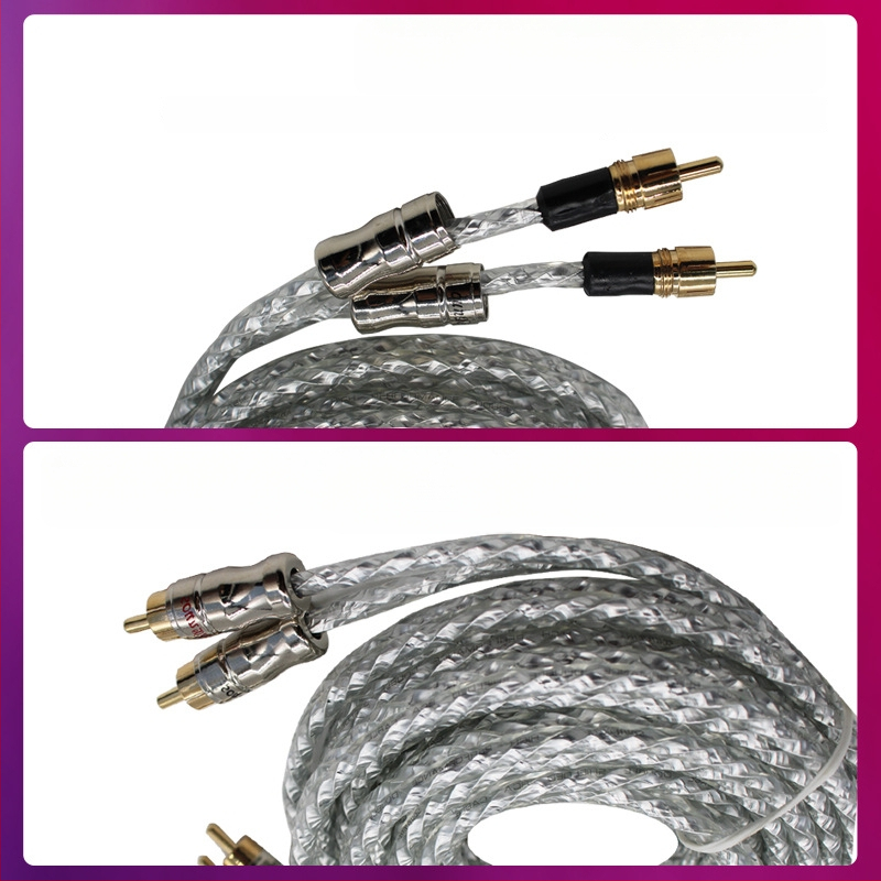 Kabel signala za autoaudio s čistim bakrenim konektorima za prilagodbu subwoofera i pojačala