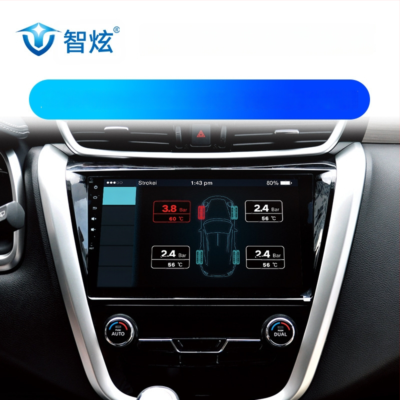 Monitor tlaka pneu automobila s USB-om, Android veliki zaslon za navigaciju, ugrađeni senzor tlaka