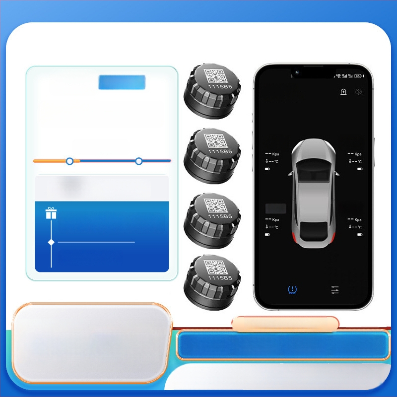 Bluetooth monitor tlaka u gumama za motocikle i vozila s dva do četiri kotača, vanjski bežični TPMS, kompatibilan s pametnim telefonom, prilagodljiv