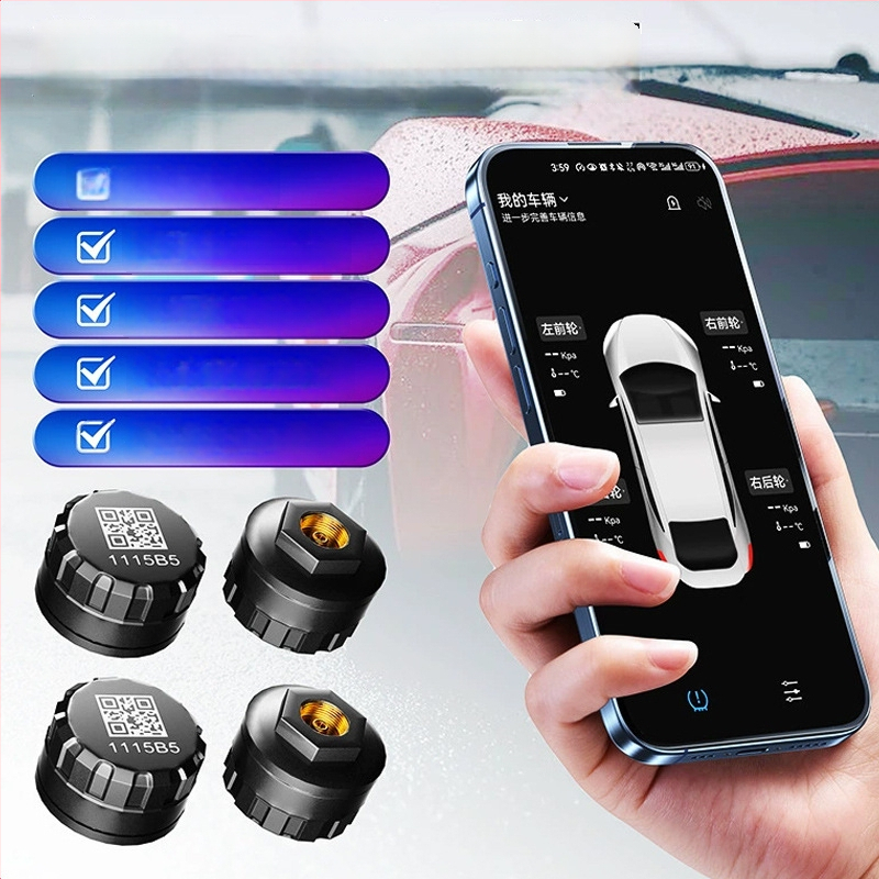 Bluetooth senzor tlaka u gumama za motocikle i vozila s dva ili četiri kotača, vanjski, bežični, kompatibilan sa pametnim telefonom