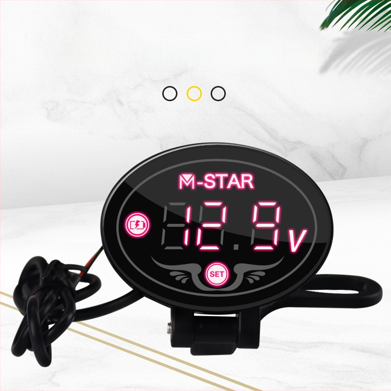 Monitor napona motocikla s LED zaslonom, vodootporni voltmetar i detektor upozorenja napona, 12–24V