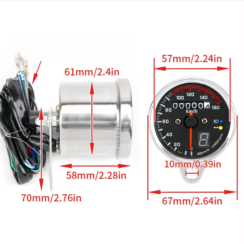Harley-Davidson cruiser indikator prijenosa s elektroničkim tachometrom i odometrom, 12V