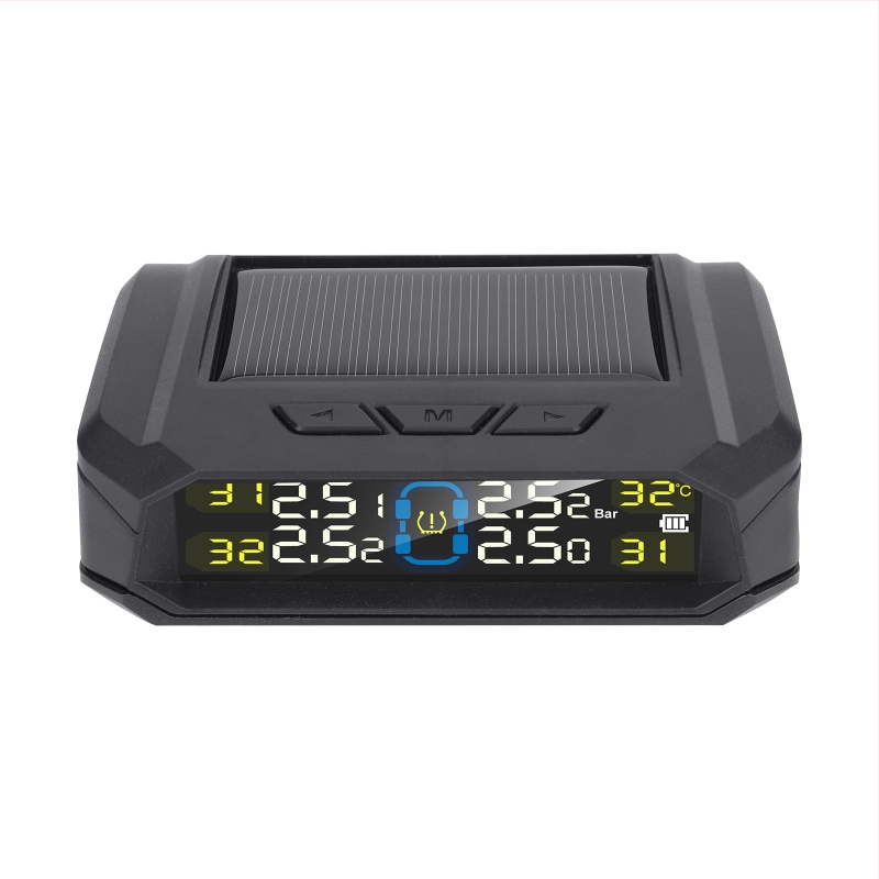 TPMS za 4 kotača s kolor LCD zaslonom, bežični digitalni mjerač tlaka u gumama, solarni, ugrađen