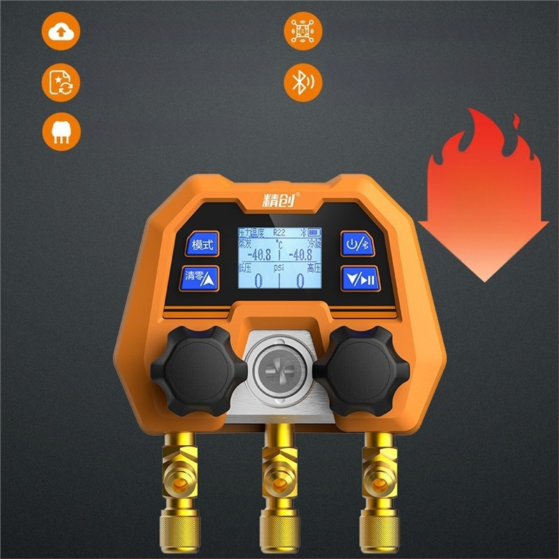 Jingchuang DMG-4B Digitalni mjerač rashladnog sredstva za automobilsku klimu, elektronički manometar