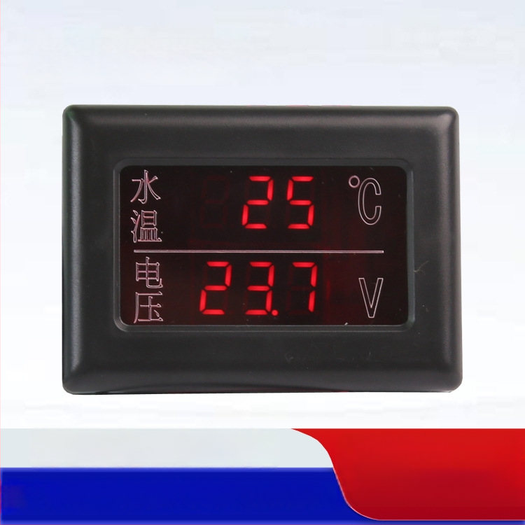Digitalni LCD mjerač temperature vode i voltmetar — 2-u-1 za automobile, kamione i poljoprivredna vozila