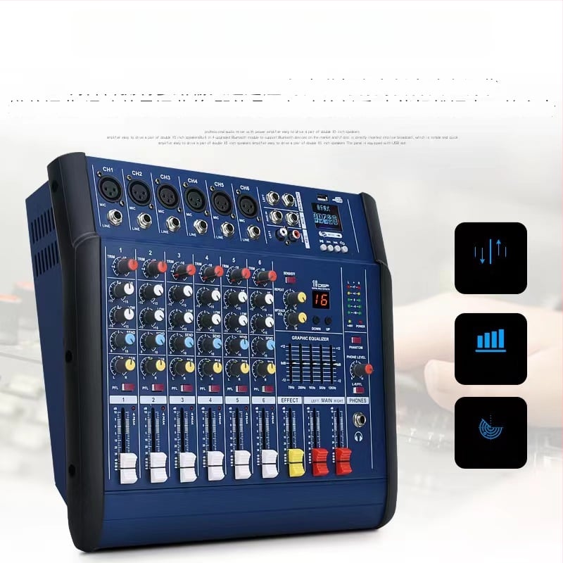 Μίκτης ήχου USB Bluetooth με DSP για γάμους, τετρακάναλος μίκτης με ενσωματωμένο ενισχυτή