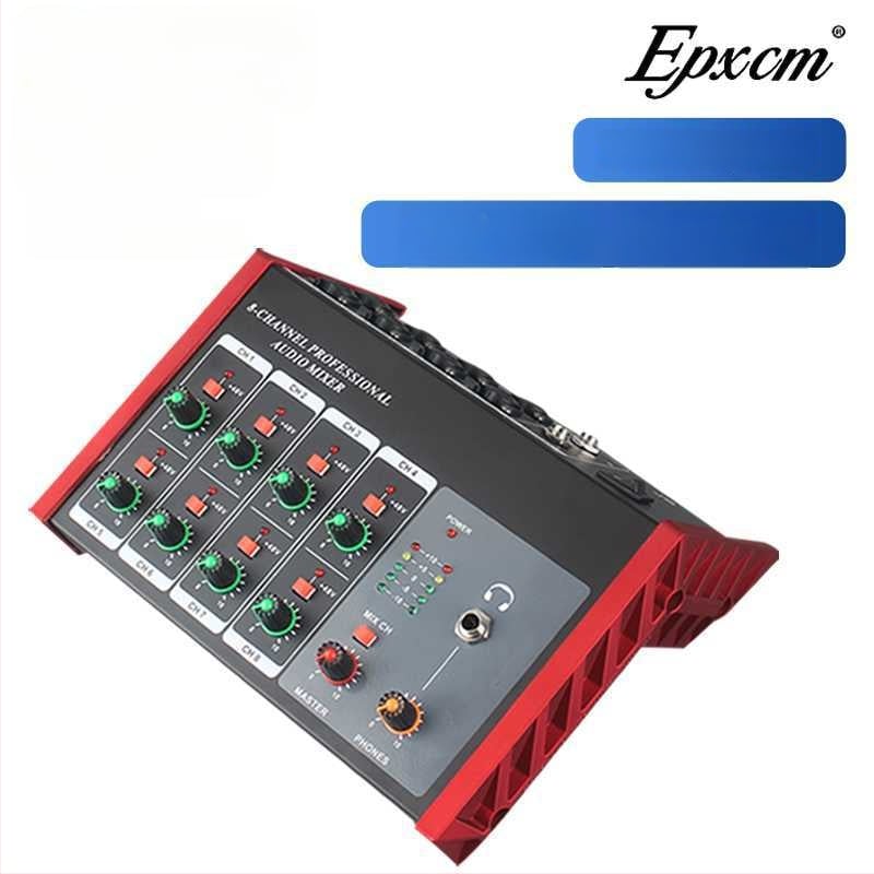 8-kanálový audio mixér s integrovaným 48V napájaním pre gitaru, bicie a ďalšie nástroje, monitorovanie cez slúchadlá a nahrávanie na počítač