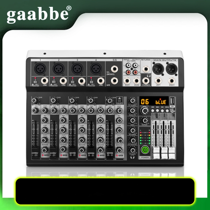 KP6 kompaktný zvukový mixér s telefónnym rozhraním, USB zvuková karta, DSPX efekty, nahrávanie – Gabby Electronics