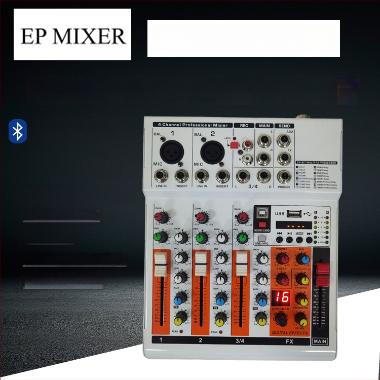Interfață audio USB cu mixer pentru telefon și PC, cu efecte de înregistrare și reverber, Bluetooth pentru spectacole live