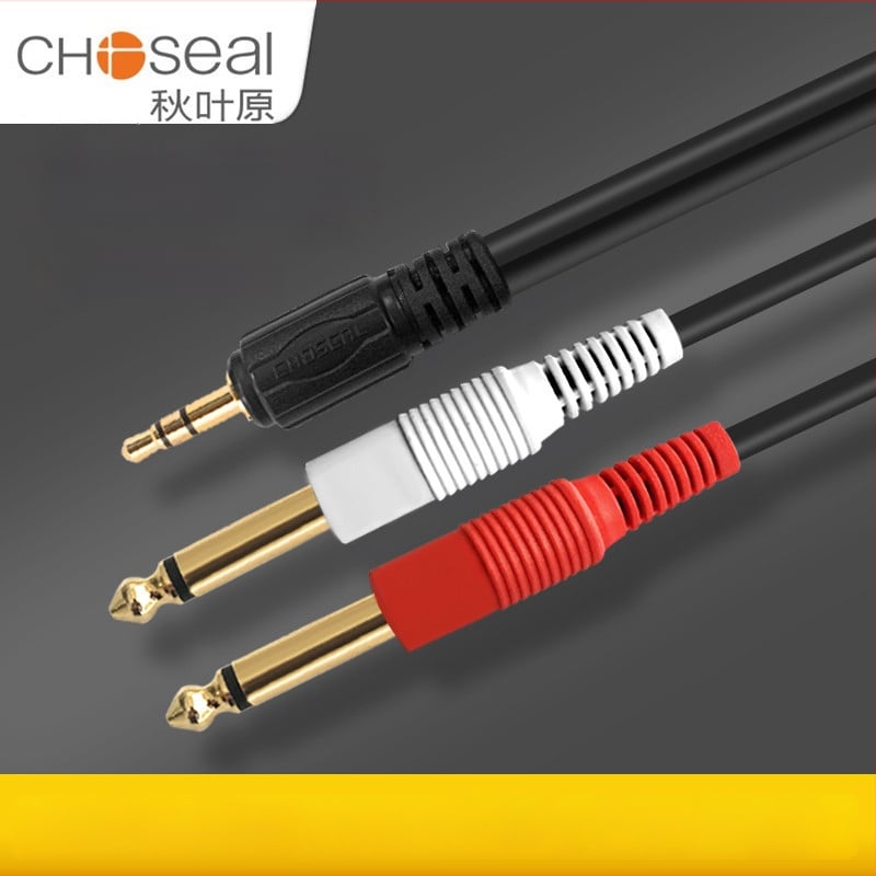 Akihabara audio kabel 3,5 mm na dva 6,35 mm priključka za mikser, PVC omotač